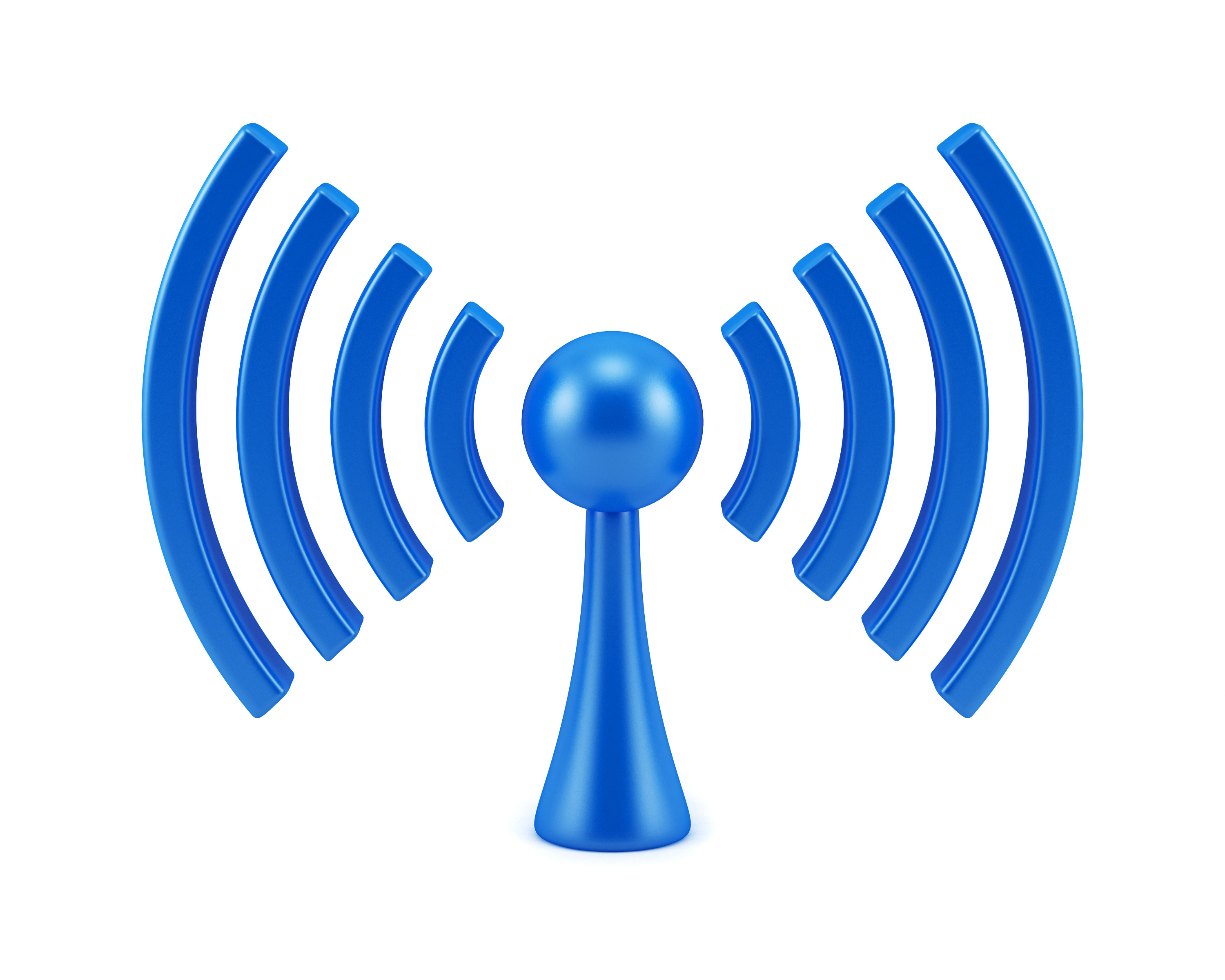 Wireless network sign. 3D symbol isolated